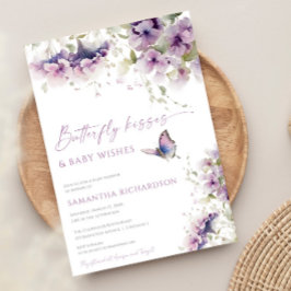 Smörokissar och baby önskemål lila lavender inbjudningar