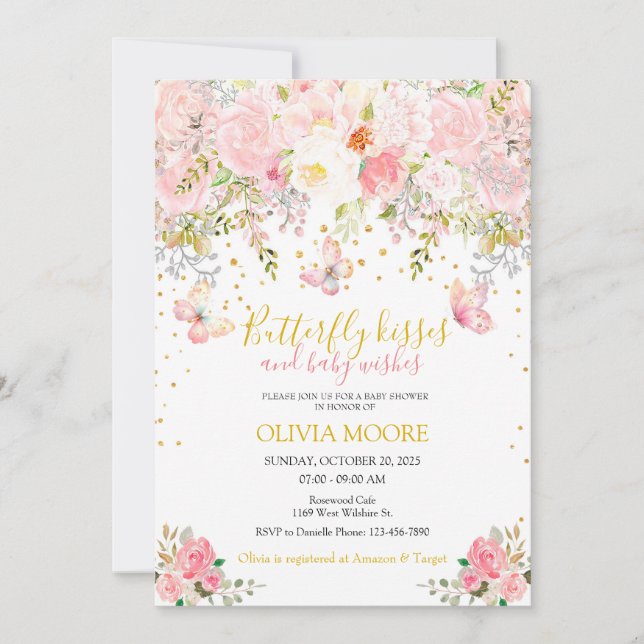 Smörokissar och babydusch i baby önskemål inbjudningar (Framsida)