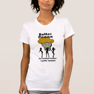 Smörpecannötkvinna utslagsplats t-shirt