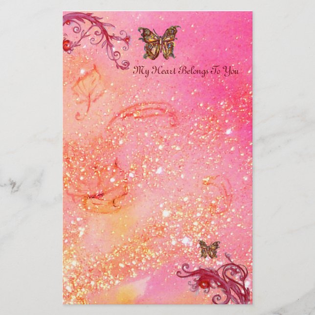 SMÖRT I SPARKLES 2, röd rosa Brevpapper (Framsida)