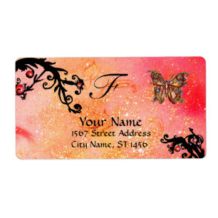 SMÖRT I SPARKLES, rosa-röda svarta snurrar Fraktsedel