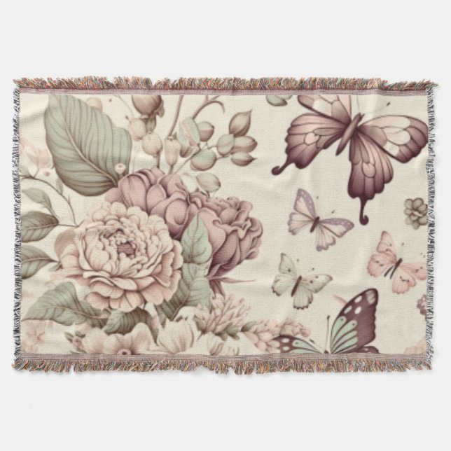 Smörväxter och blommor, pastellskal filt (Framsidan)