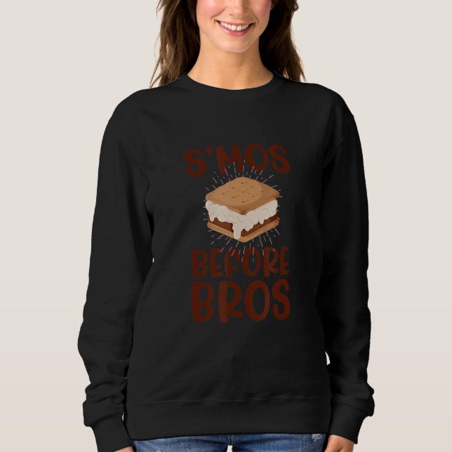 S'MOS BEFORE BROS  Food over Dudes   S'mores Meme T Shirt (Framsida)