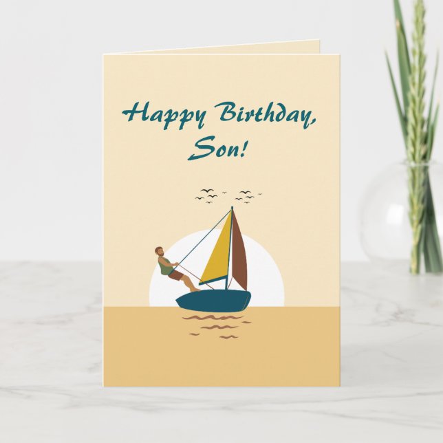 SMOTH SAILING SON BIRTHDAY CARD TACK KORT (Framsida)