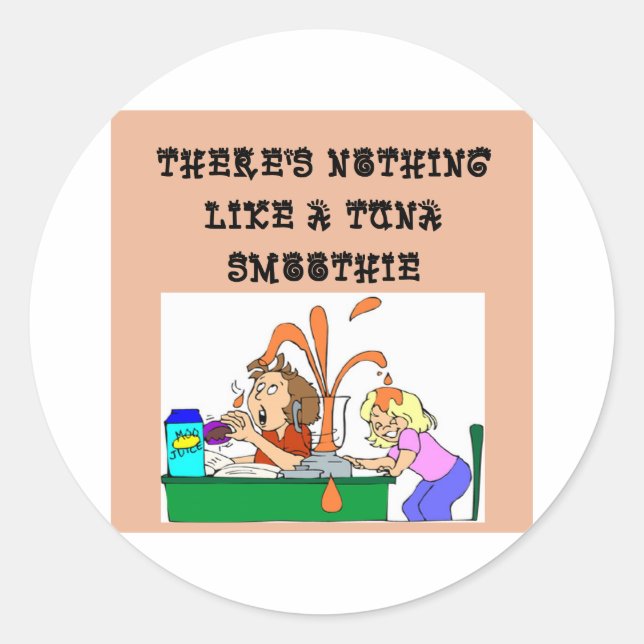 SMOTHIE-skämt om tonfisk Runt Klistermärke (Framsida)