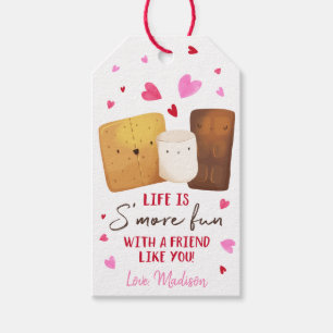 S'mres Rosa Hearts Valentine Day Presentetikett
