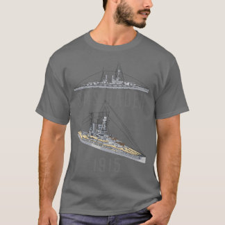SMS Baden German 1915 WW1 Battleship Diagrams Gift T Shirt