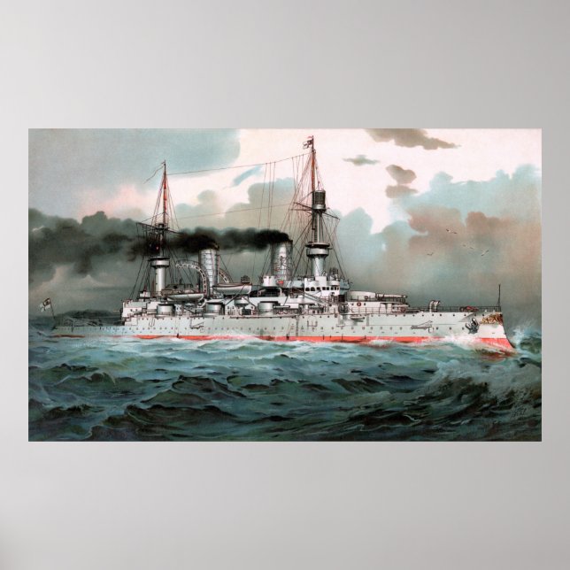 SMS Kaiser Wilhelm II 52,5"x32" Poster (Framsidan)