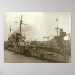 SMS Seydlitz efter Jutland Poster