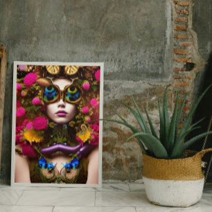 Smterfly Girl Surreal Fantasy Art Skriv ut Poster