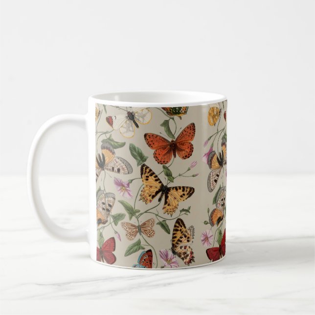 Smterfly Moth Nature Collection Teckning Kaffemugg (Vänster)