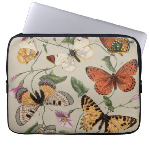 Smterfly Moth Nature Collection Teckning Laptop Fodral