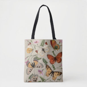 Smterfly Moth Nature Collection Teckning Tygkasse