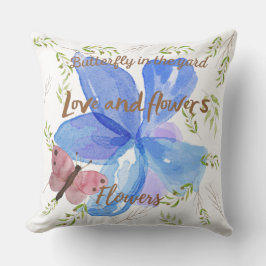 Smterfly på gården, söt vattenfärg modern kudde