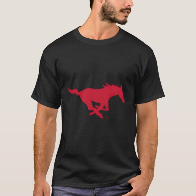 Smu Mustangs Lämnat chests ikon T Shirt (Framsida)