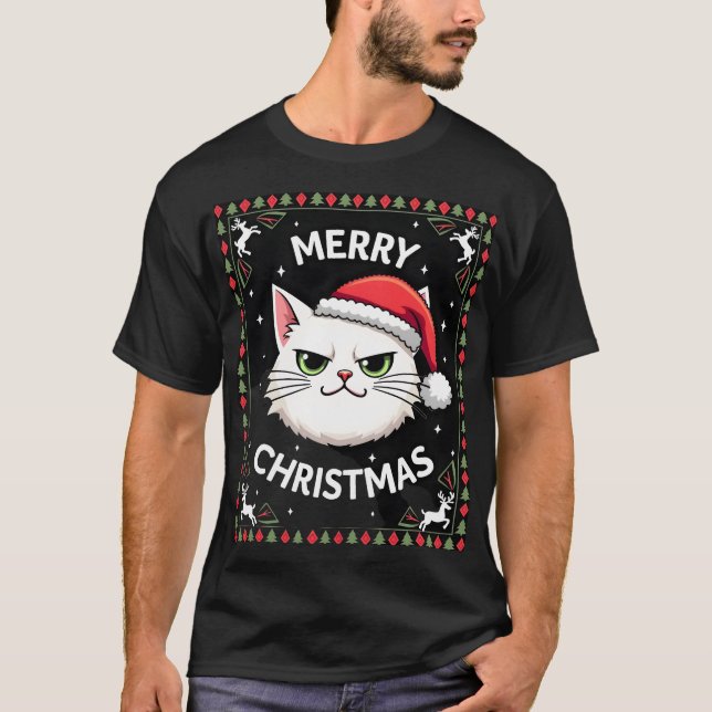 Smudge Cat Fula Jultröja  (1) T Shirt (Framsida)