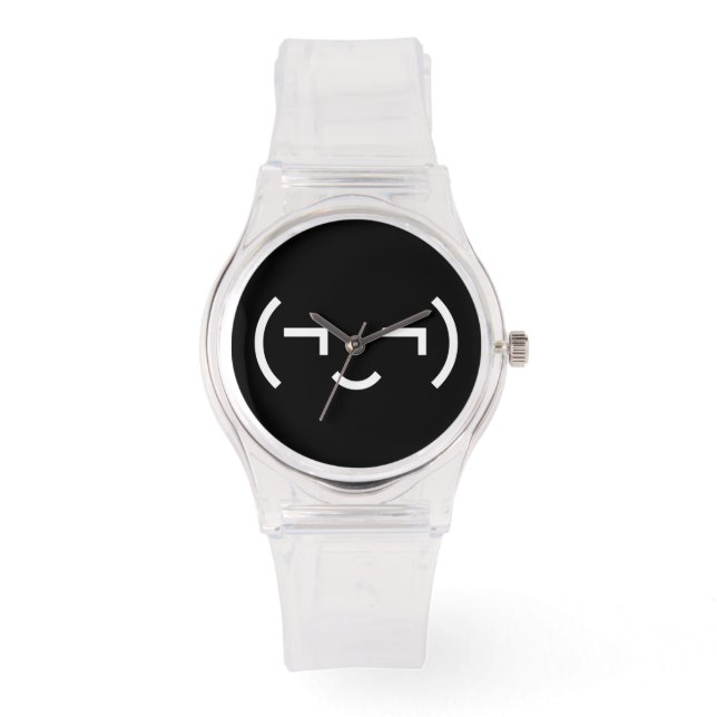 Smug Emoticon (bilder ‿t) japanska Kaomoji Armbandsur (Framsida)