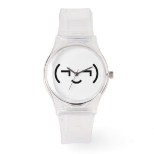 Smug Emoticon (bilder ‿t) japanska Kaomoji Armbandsur