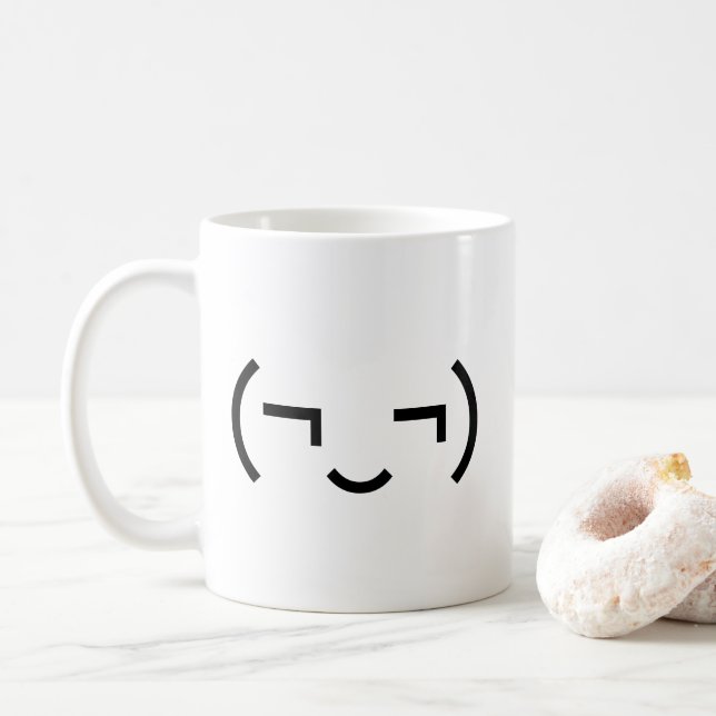 Smug Emoticon (bilder ‿t) japanska Kaomoji Kaffemugg (Med munk)