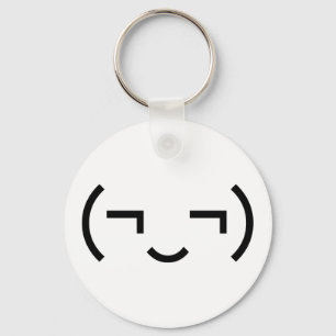 Smug Emoticon (bilder ‿t) japanska Kaomoji Nyckelring