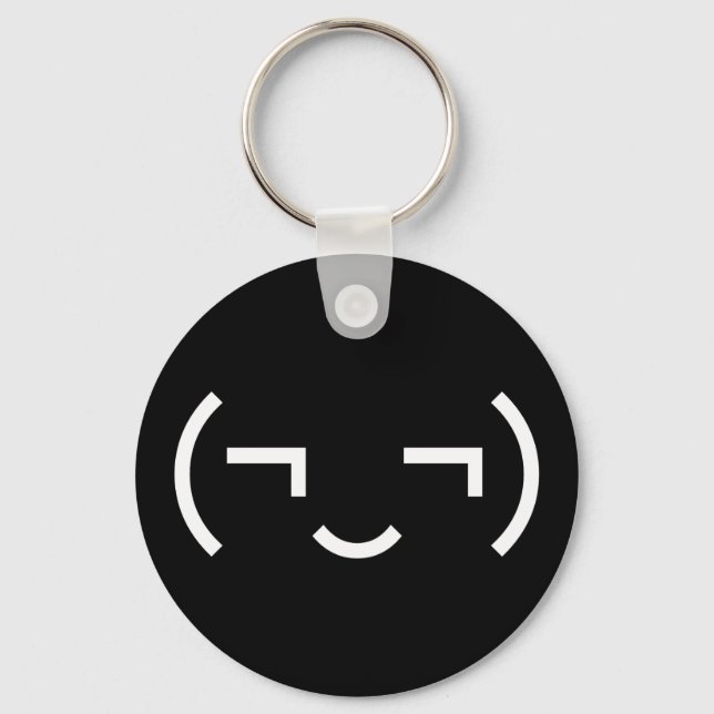 Smug Emoticon (bilder ‿t) japanska Kaomoji Nyckelring (Framsida)