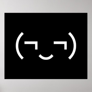 Smug Emoticon (bilder ‿t) japanska Kaomoji Poster