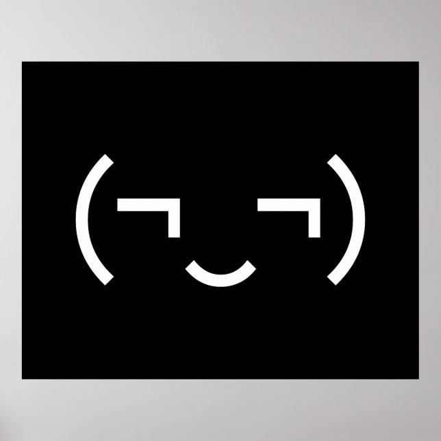 Smug Emoticon (bilder ‿t) japanska Kaomoji Poster (Framsidan)