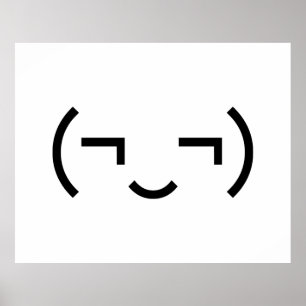 Smug Emoticon (bilder ‿t) japanska Kaomoji Poster