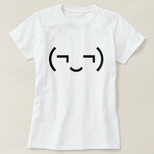 Smug Emoticon (bilder ‿t) japanska Kaomoji T Shirt (Design framsida)