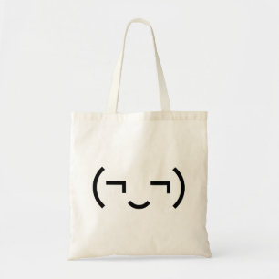Smug Emoticon (bilder ‿t) japanska Kaomoji Tygkasse