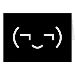 Smug Emoticon (inte‿japanska Kaomoji-kort) Hälsningskort