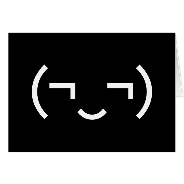 Smug Emoticon (inte‿japanska Kaomoji-kort) Hälsningskort (Framsidan Horizontal)
