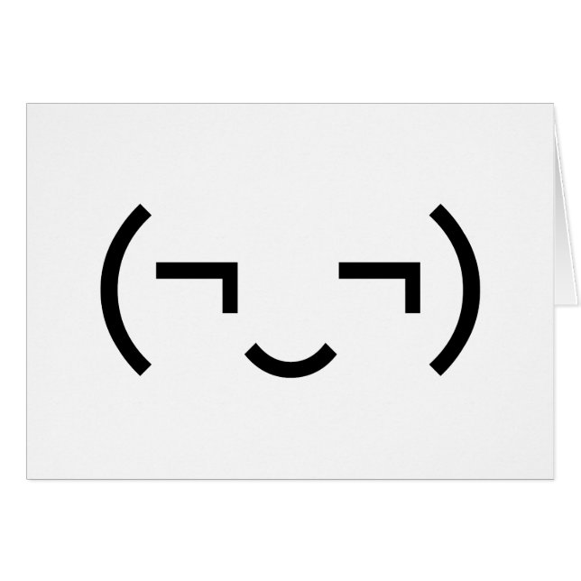 Smug Emoticon (inte‿japanska Kaomoji-kort) Hälsningskort (Framsidan Horizontal)