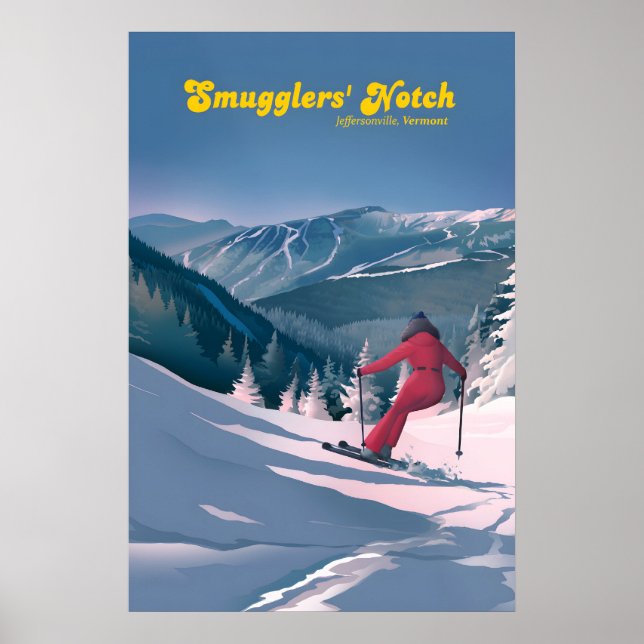 Smugglers Notch Skidort Resemålning Poster (Framsidan)