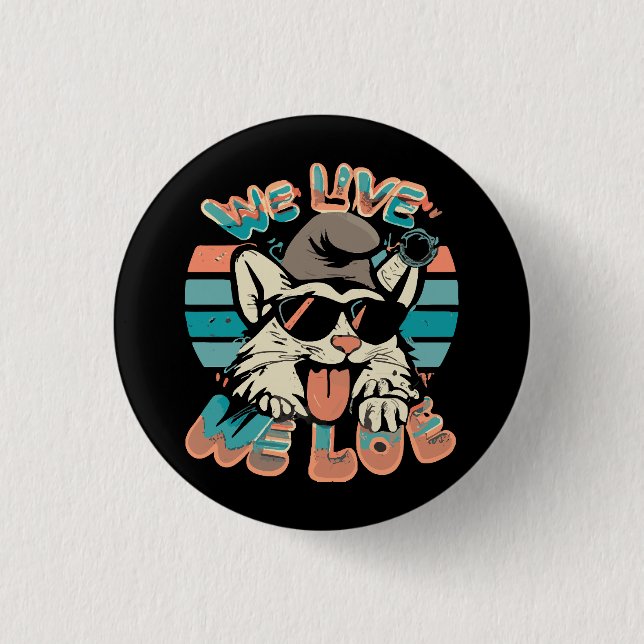 Smurf Katt - Vi Lever Vi Älskar  Knapp (Framsida)