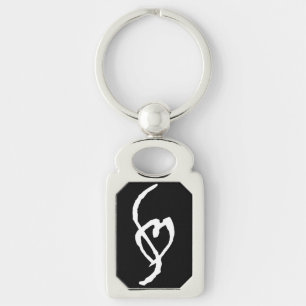 Smut markerar Keychain Rektangulärt Silverfärgad Nyckelring