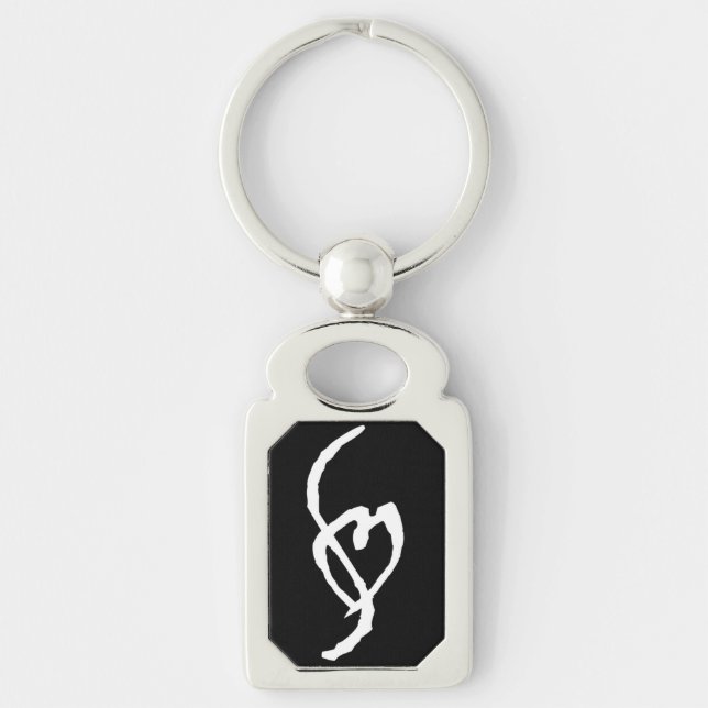 Smut markerar Keychain Rektangulärt Silverfärgad Nyckelring (Framsidan)