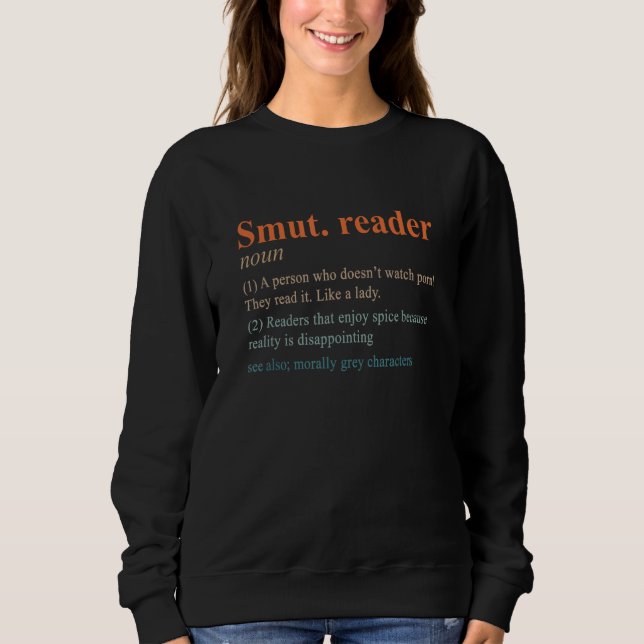 Smut Reader Definition Spicy Bok Romantik Reading T Shirt (Framsida)