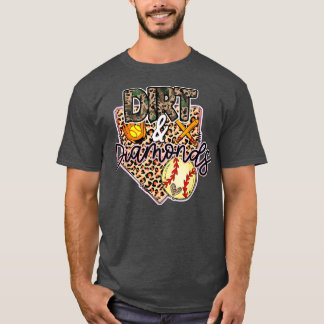 Smuts och diamanter Mamma i både Softball och base T Shirt