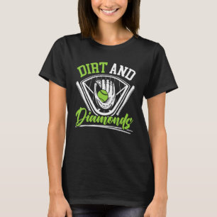 Smuts Och Diamanter Softboll Spelare Pitcher Catch T Shirt