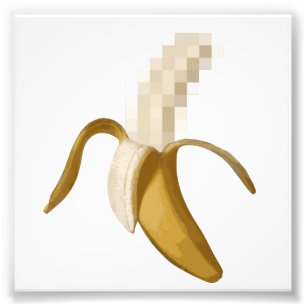 Smutsa ner den censurerade skalade bananen fototryck