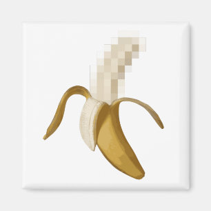 Smutsa ner den censurerade skalade bananen magnet