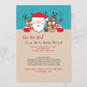 Smutsa ner den Santa partyinbjudan Inbjudningar