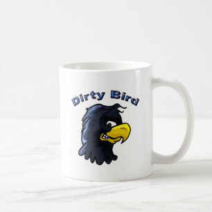Smutsa ner fågelkaffemuggen kaffemugg