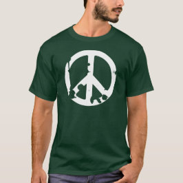 Smutsa ner fredsymbolvit tee shirt