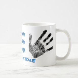 Smutsa ner handprintmuggen, mekanikern, kaffemugg