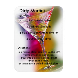 Smutsa ner magneten för det Martini drinkrecept Magnet