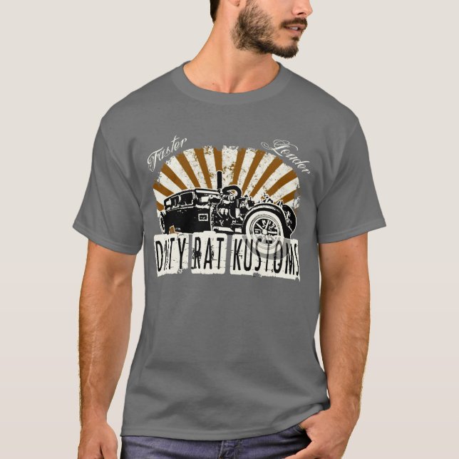 Smutsa ner råttan Kustoms - snabbare, mer hög Tee Shirt (Framsida)