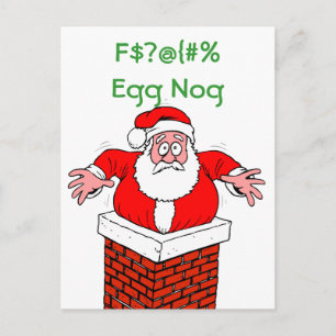 Smutsa ner Santa för mycket äggNog Helg Vykort