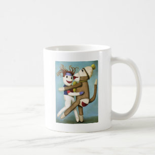 Smutsa ner sockor som dansar tangoen kaffemugg